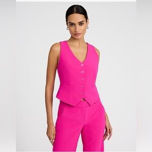Express Preview Editor Studio Stretch Twill Five Button Blazer Vest